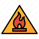 fire, flame, flammable, sign, warning