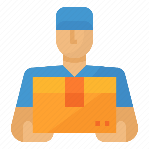 Box, delivery, door, man, to icon - Download on Iconfinder