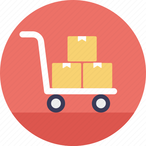Airport luggage trolley, hand truck, logistic services, shopping cart, warehouse management icon - Download on Iconfinder