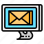 computer, contact, email, envelope, mail, message 