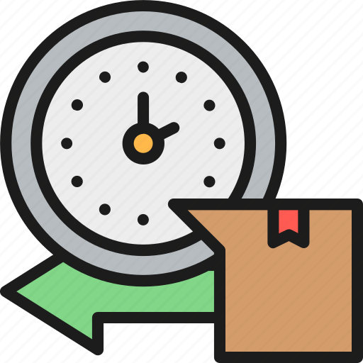 Box, color, delivery, express, freight, package, watch icon - Download on Iconfinder