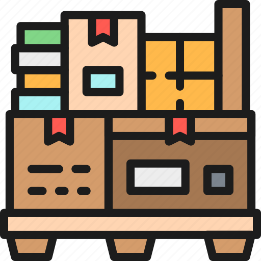 Box, color, delivery, different, package, pallet, truck icon - Download on Iconfinder