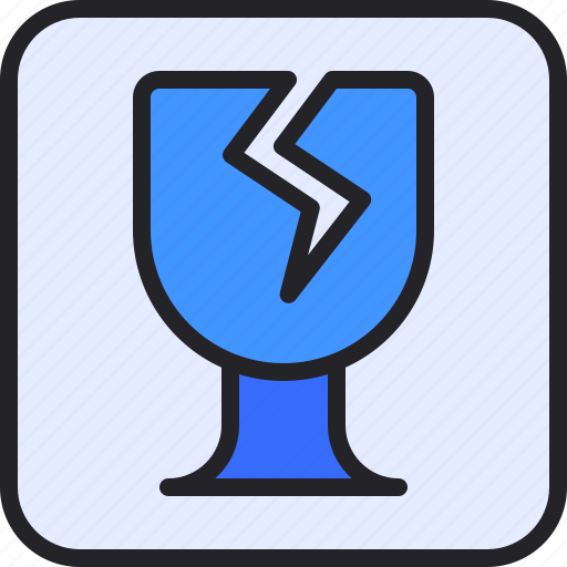 Fragile, glass, broke, warning, shape icon - Download on Iconfinder