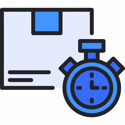 Logistics, time, delivery, box, stopwatch icon - Download on Iconfinder