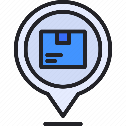 Pin, logistics, map, location, box icon - Download on Iconfinder