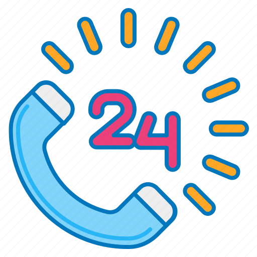 24 hours, 24 hours call, 24 hours service, 24 hours support, 24 hrs, around the clock icon - Download on Iconfinder