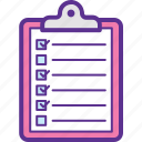 agenda list, checklist, clipboard, notes, task