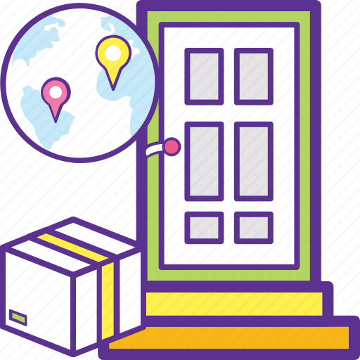 Cargo service, door to door cargo, door to door deliveries, doorstep delivery, home delivery icon - Download on Iconfinder