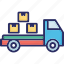 cargo, boxes, transport, pickup 