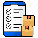 mobile, list, logistic, plan, checklist, todo, worksheet