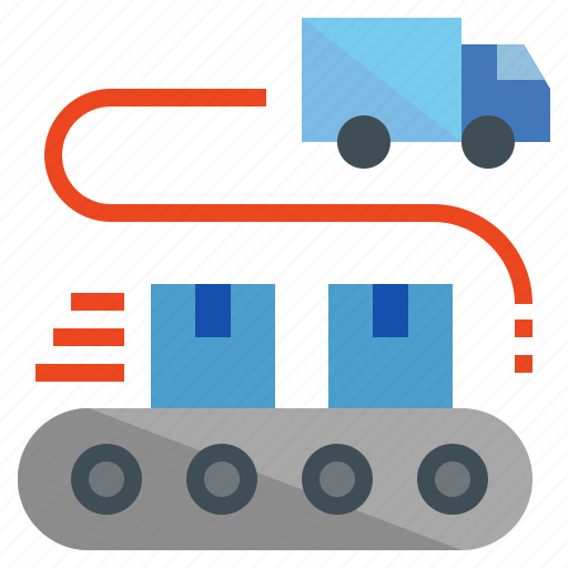 Conveyor, load, loading, logistics, parcel, truck icon - Download on Iconfinder