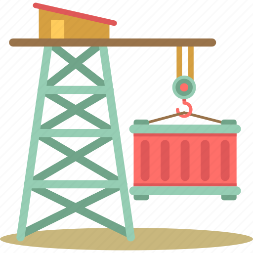 Container, crane, lifting crane, logistics, shipping container icon - Download on Iconfinder