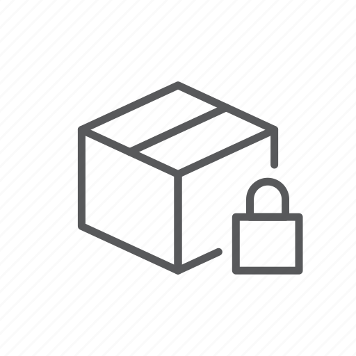 Logistics, shipping, box, package, padlock, secure, security icon - Download on Iconfinder