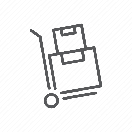 Logistics, shipping, delivery, hand truck, package, cargo, box icon - Download on Iconfinder