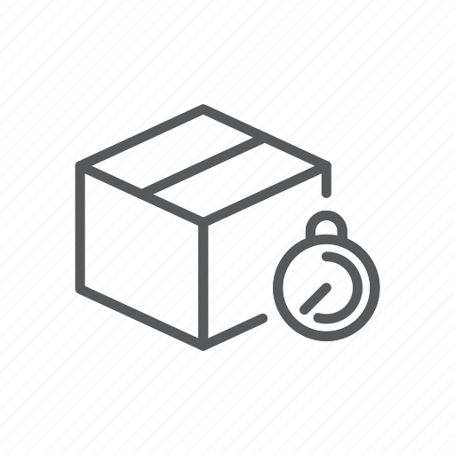 Logistics, shipping, box, delivery, fast, package, stopwatch icon - Download on Iconfinder