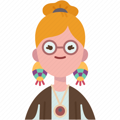 Hippie, bohemian, girl, woman, stylish icon - Download on Iconfinder