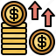 arrows, business, coins, evolution, finance, growth, up 