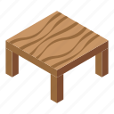 wood, room, table, isometric