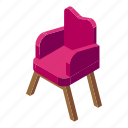 soft, chair, isometric