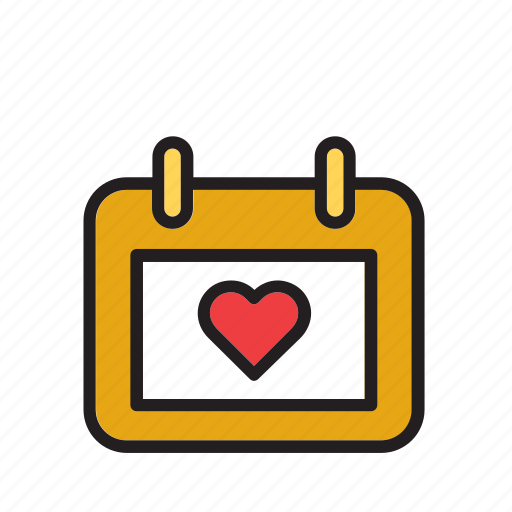 Calendar, day, heart, love, romance, valentines icon - Download on Iconfinder