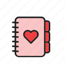 day, heart, love, notebook, romance, stationery, valentines