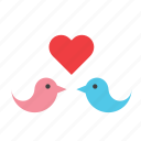 animal, bird, birds, heart, in love, love, valentines