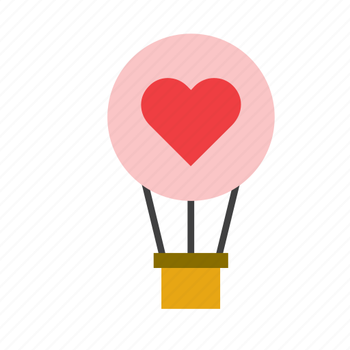 Heart, hot air balloon, love, romance, transport, valentines icon - Download on Iconfinder