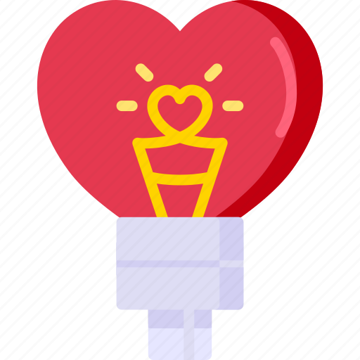 Light, bulb, lamp, idea, heart, valentine icon - Download on Iconfinder