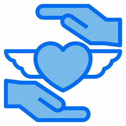 Peace, love, care, hand, wing icon - Download on Iconfinder