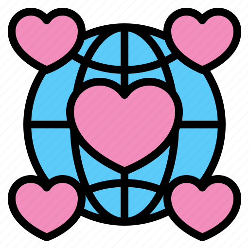 Heart, love, global icon - Download on Iconfinder