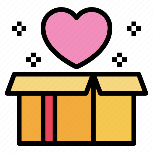 Heart, love, open, box, delivery icon - Download on Iconfinder