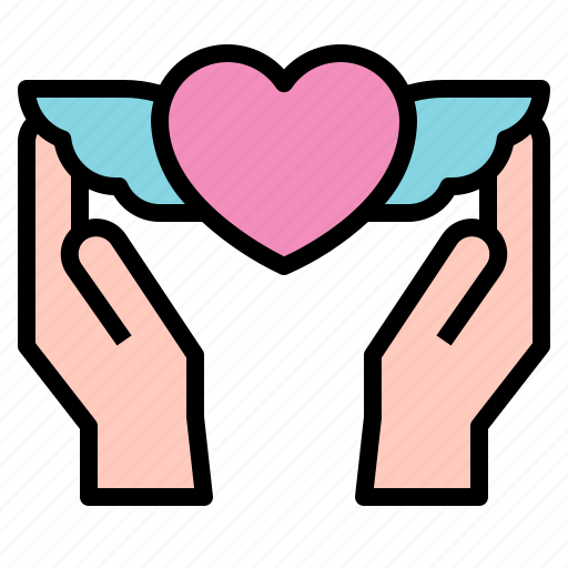 Heart, love, wing, hand icon - Download on Iconfinder