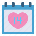 heart, love, calendar, valentine, day