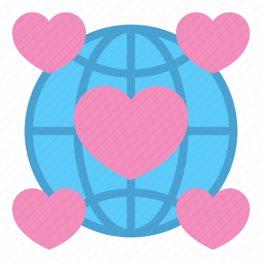 Heart, love, global icon - Download on Iconfinder