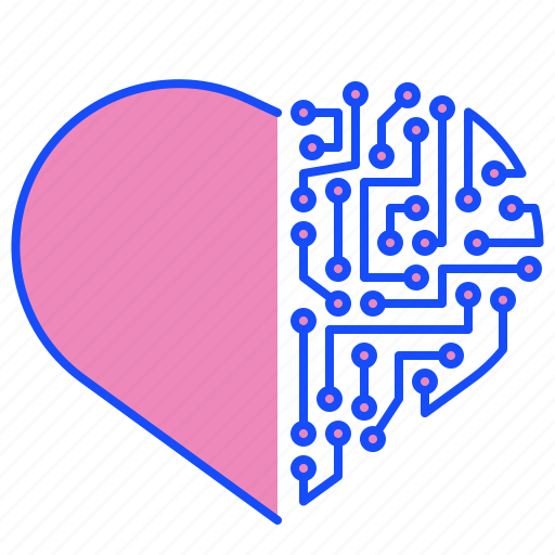 Digital, love, heart, valentine, technology, romantic, abstract icon - Download on Iconfinder