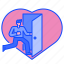 door, heart, valentine, love, romantic, in, passion