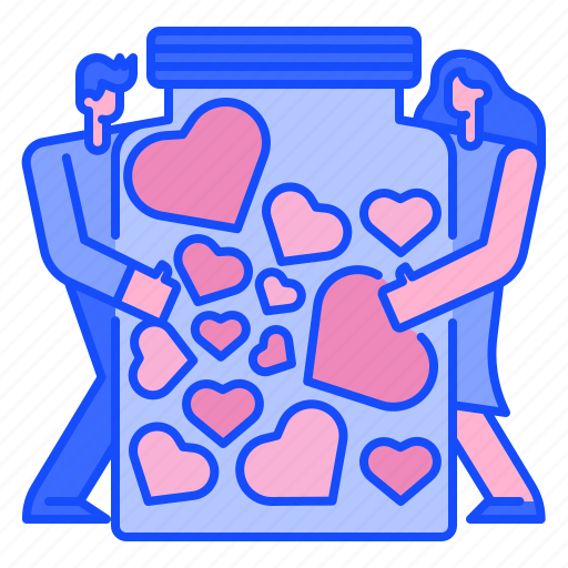 Jar, man, women, love, heart, valentine, decoration icon - Download on Iconfinder