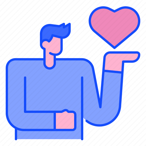 Man, heart, love, send, valentine, gift, avatar icon - Download on Iconfinder