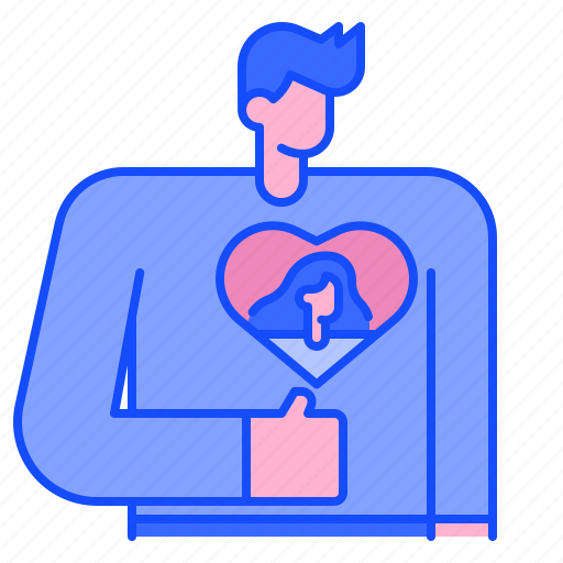 Sweetheart, man, heart, love, valentine, body, romantic icon - Download on Iconfinder