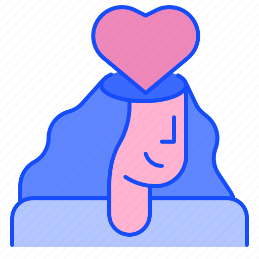 Think, valentine, love, romantic, women, heart, brain icon - Download on Iconfinder
