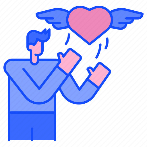 Wing, feeling, man, love, heart, valentine, romantic icon - Download on Iconfinder