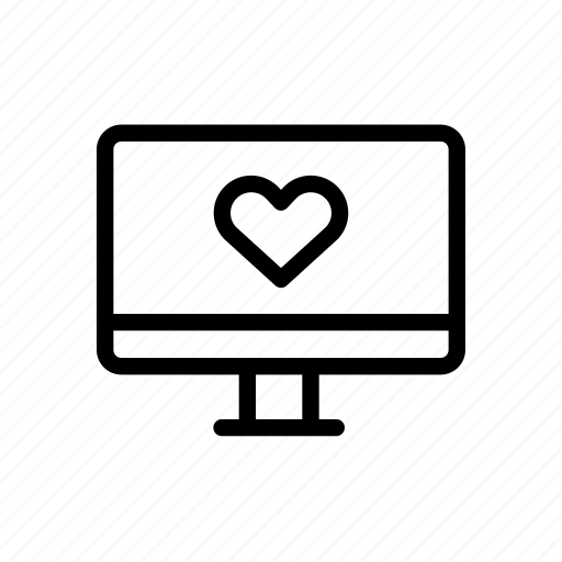 Computer, heart, love, screen, screen saver, technology, wedding icon - Download on Iconfinder