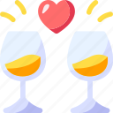 love, romantic, valentines day, heart, celebration, champagne, party, glasses