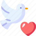 love, romantic, valentines day, heart, dove, bird