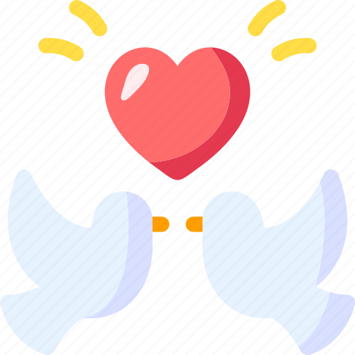 Love, romantic, valentines day, heart, dove, doves, feelings icon - Download on Iconfinder