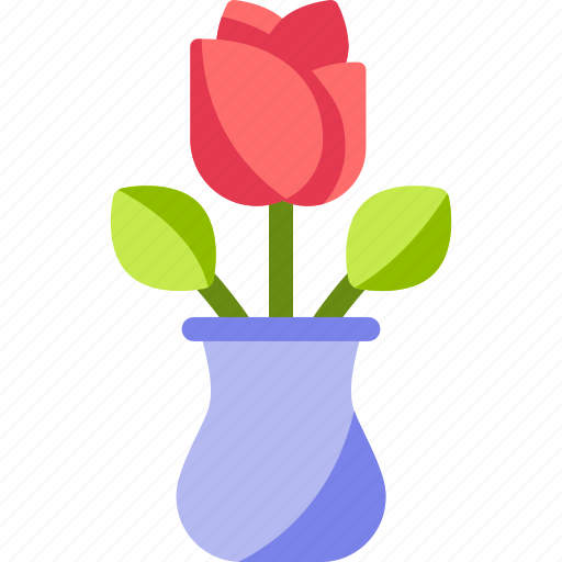 Love, romantic, valentines day, flower pot, flower, rose, present icon - Download on Iconfinder