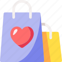 love, romantic, valentines day, heart, shopping, shopping bag, gift, present, gift bag