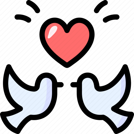 Love, romantic, valentines day, heart, dove, doves, feelings icon - Download on Iconfinder