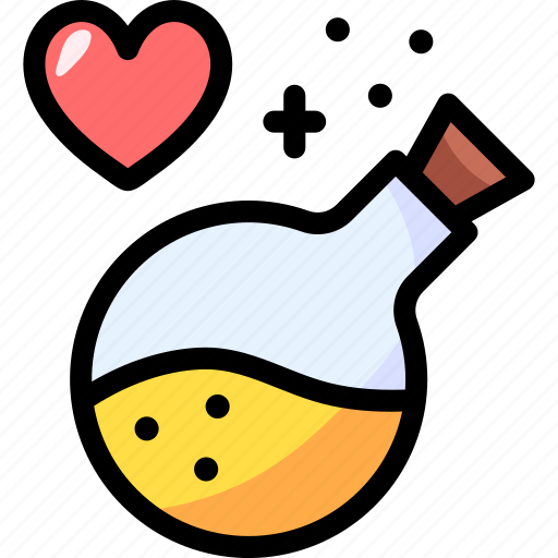 Love, romantic, valentines day, heart, love potion, potion, flask icon - Download on Iconfinder
