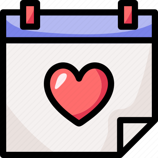 Love, calendar, romantic, valentines day, heart, schedule, time icon - Download on Iconfinder